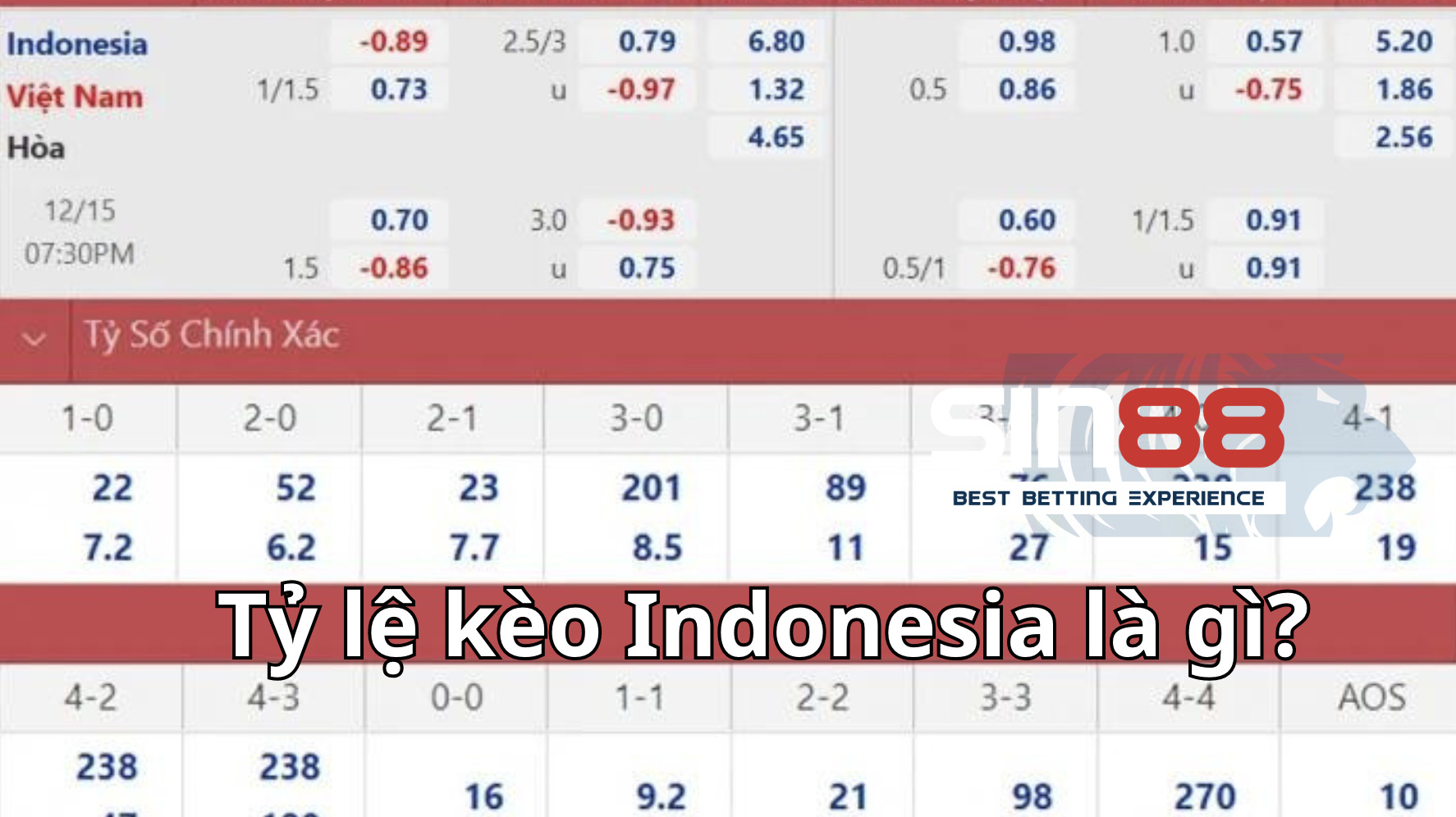 Cách tính tỷ lệ và số tiền thắng thua của kèo Indonesia Cách tính tỷ lệ và số tiền thắng thua của kèo Indonesia